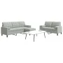 Juego de sofás con cojines 3 piezas terciopelo gris claro de , Sofás - Ref: Foro24-3278421, Precio: 526,47 €, Descuento: %