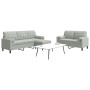 Juego de sofás con cojines 3 piezas terciopelo gris claro by , Sofas - Ref: Foro24-3278421, Price: 516,03 €, Discount: %