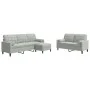 Juego de sofás con cojines 3 piezas terciopelo gris claro de , Sofás - Ref: Foro24-3278421, Precio: 526,47 €, Descuento: %