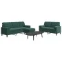 Juego de sofás con cojines 3 piezas terciopelo verde oscuro by , Sofas - Ref: Foro24-3278423, Price: 637,40 €, Discount: %