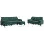 Juego de sofás con cojines 3 piezas terciopelo verde oscuro by , Sofas - Ref: Foro24-3278423, Price: 649,58 €, Discount: %