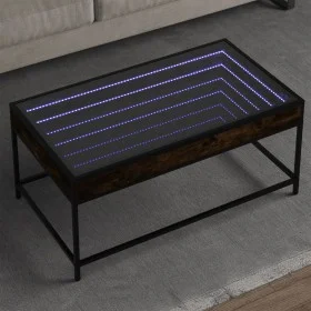 Mesa de centro con Infinity LED roble ahumado 90x50x41 cm by , Coffee table - Ref: Foro24-847689, Price: 96,47 €, Discount: %