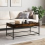 Mesa de centro con Infinity LED roble ahumado 90x50x41 cm by , Coffee table - Ref: Foro24-847689, Price: 97,68 €, Discount: %