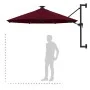 Wandschirm mit LEDs und Metallstange 300 cm bordeauxrot von vidaXL, Sonnenschirme - Ref: Foro24-312526, Preis: 148,31 €, Raba...