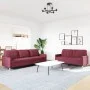 Juego de sofás 2 piezas tela rojo tinto by , Sofas - Ref: Foro24-3278325, Price: 509,10 €, Discount: %