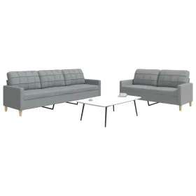 Juego de sofás 2 piezas tela gris claro by , Sofas - Ref: Foro24-3278319, Price: 458,01 €, Discount: %