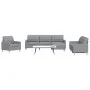 Juego de sofás con reposapiés 4 piezas tela gris claro by , Sofas - Ref: Foro24-3278295, Price: 638,50 €, Discount: %
