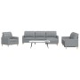 Juego de sofás con reposapiés 4 piezas tela gris claro by , Sofas - Ref: Foro24-3278295, Price: 647,16 €, Discount: %