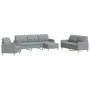 Juego de sofás con reposapiés 4 piezas tela gris claro by , Sofas - Ref: Foro24-3278295, Price: 638,50 €, Discount: %