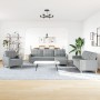Juego de sofás con reposapiés 4 piezas tela gris claro by , Sofas - Ref: Foro24-3278295, Price: 647,16 €, Discount: %