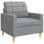 Juego de sofás con reposapiés 4 piezas tela gris claro by , Sofas - Ref: Foro24-3278295, Price: 638,50 €, Discount: %