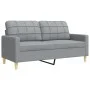 Juego de sofás con reposapiés 4 piezas tela gris claro by , Sofas - Ref: Foro24-3278295, Price: 638,50 €, Discount: %