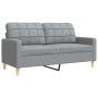 Juego de sofás con reposapiés 4 piezas tela gris claro by , Sofas - Ref: Foro24-3278295, Price: 647,16 €, Discount: %