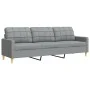 Juego de sofás con reposapiés 4 piezas tela gris claro by , Sofas - Ref: Foro24-3278295, Price: 638,50 €, Discount: %