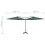 Doppelschirm mit grüner Stahlstange 600 cm von vidaXL, Sonnenschirme - Ref: Foro24-312562, Preis: 148,87 €, Rabatt: %
