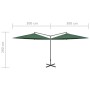 Doppelschirm mit grüner Stahlstange 600 cm von vidaXL, Sonnenschirme - Ref: Foro24-312562, Preis: 148,87 €, Rabatt: %