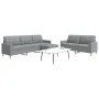Juego de sofás con reposapiés 3 piezas tela gris claro by , Sofas - Ref: Foro24-3278327, Price: 509,13 €, Discount: %
