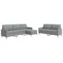 Juego de sofás con reposapiés 3 piezas tela gris claro by , Sofas - Ref: Foro24-3278327, Price: 509,13 €, Discount: %