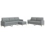 Juego de sofás con reposapiés 3 piezas tela gris claro by , Sofas - Ref: Foro24-3278327, Price: 515,92 €, Discount: %