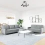Juego de sofás con reposapiés 3 piezas tela gris claro by , Sofas - Ref: Foro24-3278327, Price: 509,13 €, Discount: %