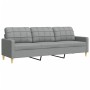 Juego de sofás con reposapiés 3 piezas tela gris claro by , Sofas - Ref: Foro24-3278327, Price: 515,92 €, Discount: %