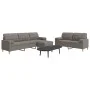 Juego de sofá 3 piezas con reposapiés y cojines tela taupé by , Sofas - Ref: Foro24-3278350, Price: 606,84 €, Discount: %