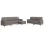 Juego de sofá 3 piezas con reposapiés y cojines tela taupé by , Sofas - Ref: Foro24-3278350, Price: 606,84 €, Discount: %