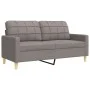 Juego de sofá 3 piezas con reposapiés y cojines tela taupé by , Sofas - Ref: Foro24-3278350, Price: 606,84 €, Discount: %