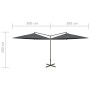 Double umbrella with anthracite steel pole 600 cm by vidaXL, Umbrellas - Ref: Foro24-312564, Price: 150,33 €, Discount: %