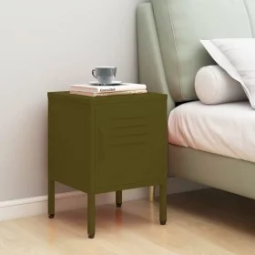Mesita de noche acero verde oliva 35x35x51 cm de , Mesitas de noche - Ref: Foro24-336207, Precio: 69,95 €, Descuento: %
