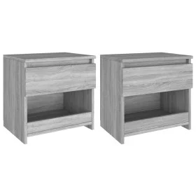 Bedside tables 2 units plywood gray Sonoma 40x30x39cm by , Nightstands - Ref: Foro24-815132, Price: 58,99 €, Discount: %
