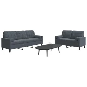 Zweiteiliges Sofaset mit dunkelgrauen Samtkissen. von , Sofas - Ref: Foro24-3278412, Preis: 484,35 €, Rabatt: %