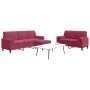 Juego de sofás con cojines 3 piezas terciopelo rojo tinto by , Sofas - Ref: Foro24-3278425, Price: 539,78 €, Discount: %