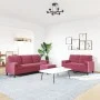Juego de sofás con cojines 3 piezas terciopelo rojo tinto by , Sofas - Ref: Foro24-3278425, Price: 539,78 €, Discount: %