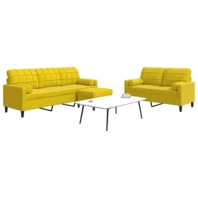3-piece velvet yellow sofa set with cushions by , Sofas - Ref: Foro24-3278427, Price: 569,61 €, Discount: %