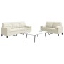 Juego de sofás con cojines 2 piezas terciopelo crema by , Sofas - Ref: Foro24-3278419, Price: 579,59 €, Discount: %