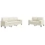Juego de sofás con cojines 2 piezas terciopelo crema by , Sofas - Ref: Foro24-3278419, Price: 570,36 €, Discount: %