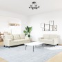 Juego de sofás con cojines 2 piezas terciopelo crema by , Sofas - Ref: Foro24-3278419, Price: 579,59 €, Discount: %