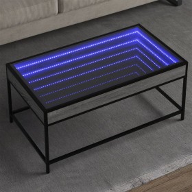 Mesa de centro con Infinity LED gris Sonoma 90x50x41 cm by , Coffee table - Ref: Foro24-847690, Price: 102,14 €, Discount: %
