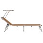 Klappbare Sonnenliegen mit 2 Stück Aluminium und braunem Textilene-Dach von vidaXL, Liegen - Ref: Foro24-312461, Preis: 186,5...