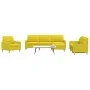 Juego de sofás con reposapiés 4 piezas tela amarillo claro by , Sofas - Ref: Foro24-3278300, Price: 662,51 €, Discount: %