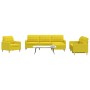 Juego de sofás con reposapiés 4 piezas tela amarillo claro by , Sofas - Ref: Foro24-3278300, Price: 649,49 €, Discount: %