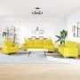 Juego de sofás con reposapiés 4 piezas tela amarillo claro by , Sofas - Ref: Foro24-3278300, Price: 662,51 €, Discount: %