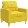 Juego de sofás con reposapiés 4 piezas tela amarillo claro by , Sofas - Ref: Foro24-3278300, Price: 649,49 €, Discount: %