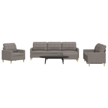 Juego de sofás con reposapiés 4 piezas tela gris taupé de , Sofás - Ref: Foro24-3278302, Precio: 725,10 €, Descuento: %