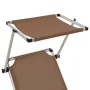 Tumbonas plegables con techo 2 uds aluminio y textilene marrón de vidaXL, Tumbonas - Ref: Foro24-312461, Precio: 183,76 €, De...