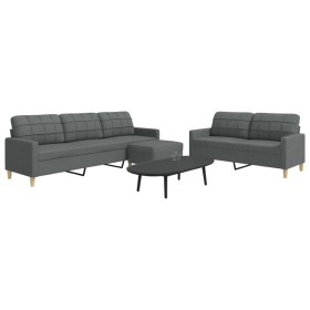 Dreiteiliges Sofaset mit Hocker, dunkelgrauem Stoff. von , Sofas - Ref: Foro24-3278328, Preis: 540,41 €, Rabatt: %