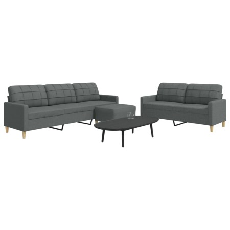 Dreiteiliges Sofaset mit Hocker, dunkelgrauem Stoff. von , Sofas - Ref: Foro24-3278328, Preis: 540,41 €, Rabatt: %