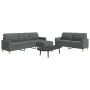 Juego de sofás con reposapiés 3 piezas tela gris oscuro by , Sofas - Ref: Foro24-3278328, Price: 507,79 €, Discount: %