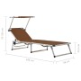 Klappbare Sonnenliegen mit 2 Stück Aluminium und braunem Textilene-Dach von vidaXL, Liegen - Ref: Foro24-312461, Preis: 186,5...